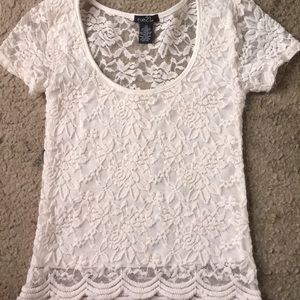 White Lace Floral Top